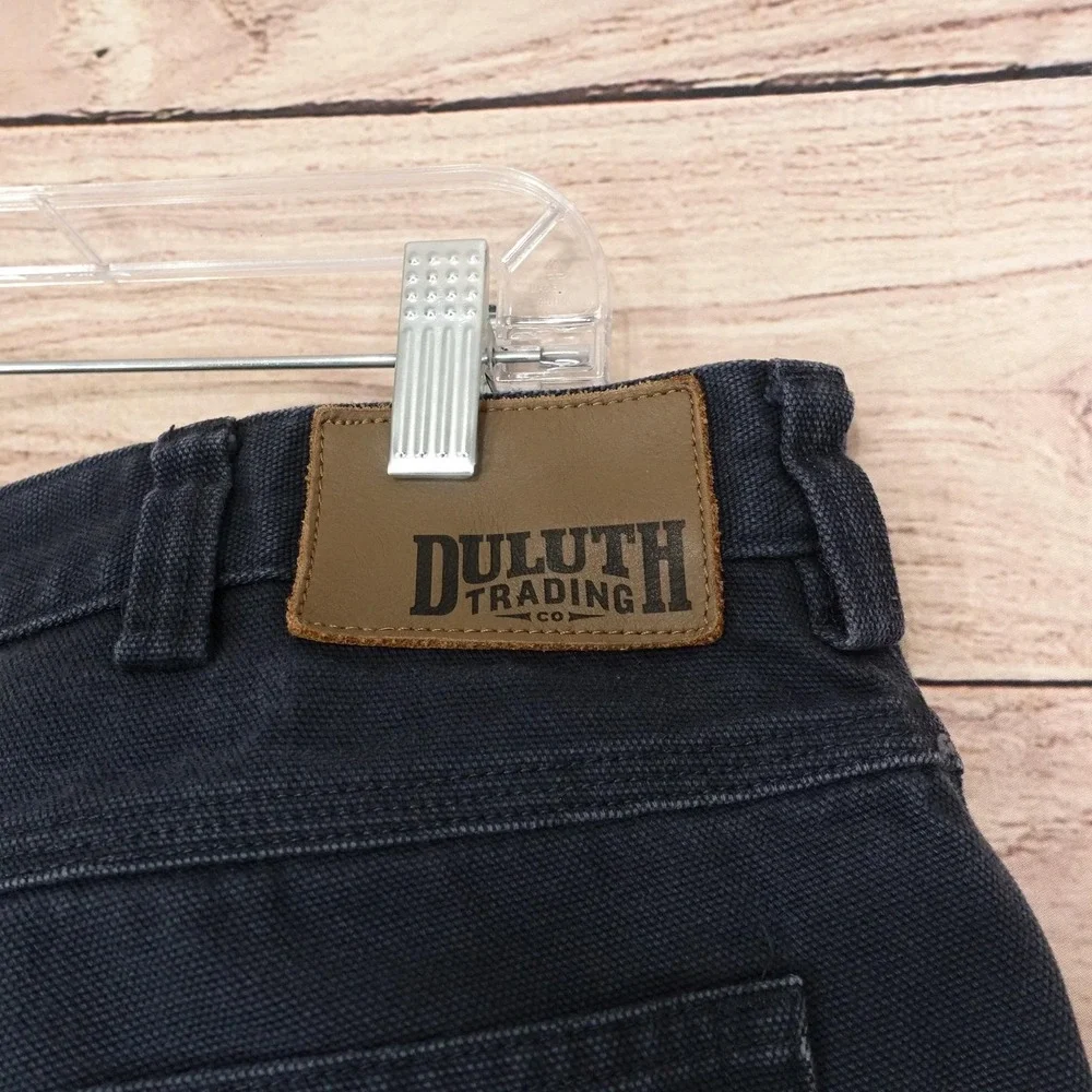 Duluth Trading Co Canvas Pants Mens 38x30 Blue Relaxed Fit Workwear